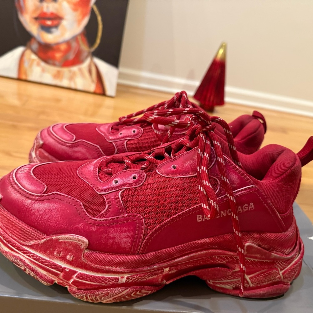 Balenciaga Triple S Red Sneakers